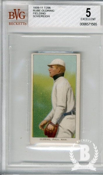1909-11 T206 #367 Rube Oldring Fielding