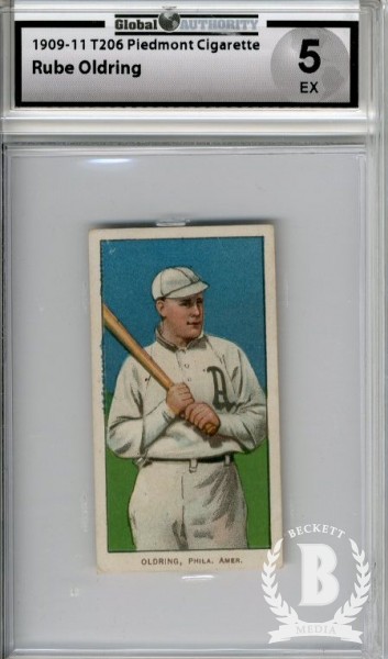 1909-11 T206 #366 Rube Oldring Batting