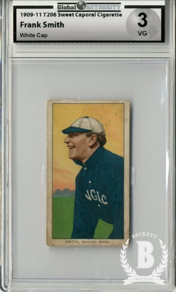 1909-11 T206 #450 Frank Smith Chicago White Cap