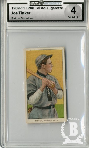 1909-11 T206 #488 Joe Tinker Bat on Shoulder