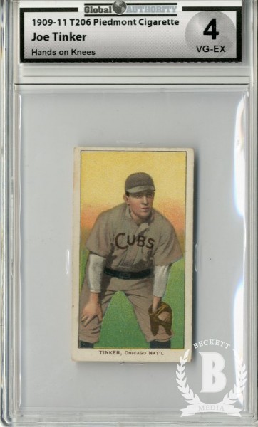 1909-11 T206 #489 Joe Tinker Hands on Knees