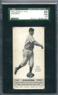 1932 Zeenut #75 Walter Shores front image