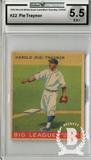 1933 World Wide Gum V353 #22 Pie Traynor
