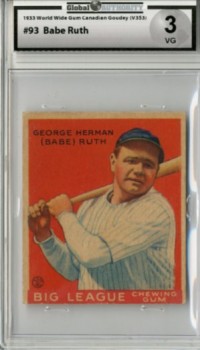 1933 World Wide Gum V353 #93 George H.(Babe)Ruth front image