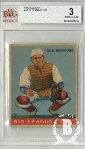 1933 Goudey #41 Gus Mancuso CATCH RC