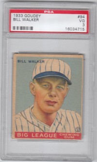 1933 Goudey #94 Bill Walker RC front image