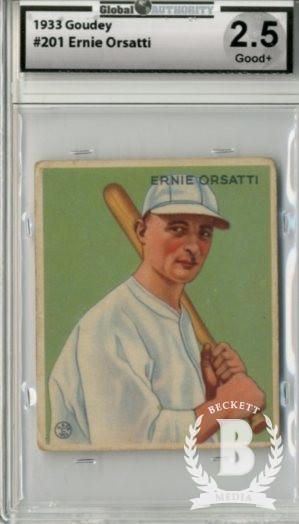 1933 Goudey #201 Ernie Orsatti RC