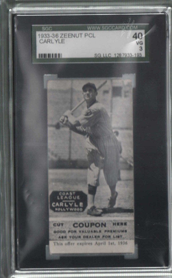 1933-36 Zeenut PCL #1 Cleo Carlyle
