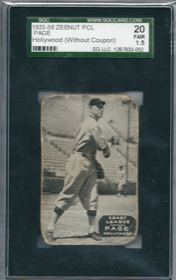 1933-36 Zeenut PCL #6 Vance Page