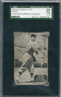 1933-36 Zeenut PCL #6 Vance Page front image