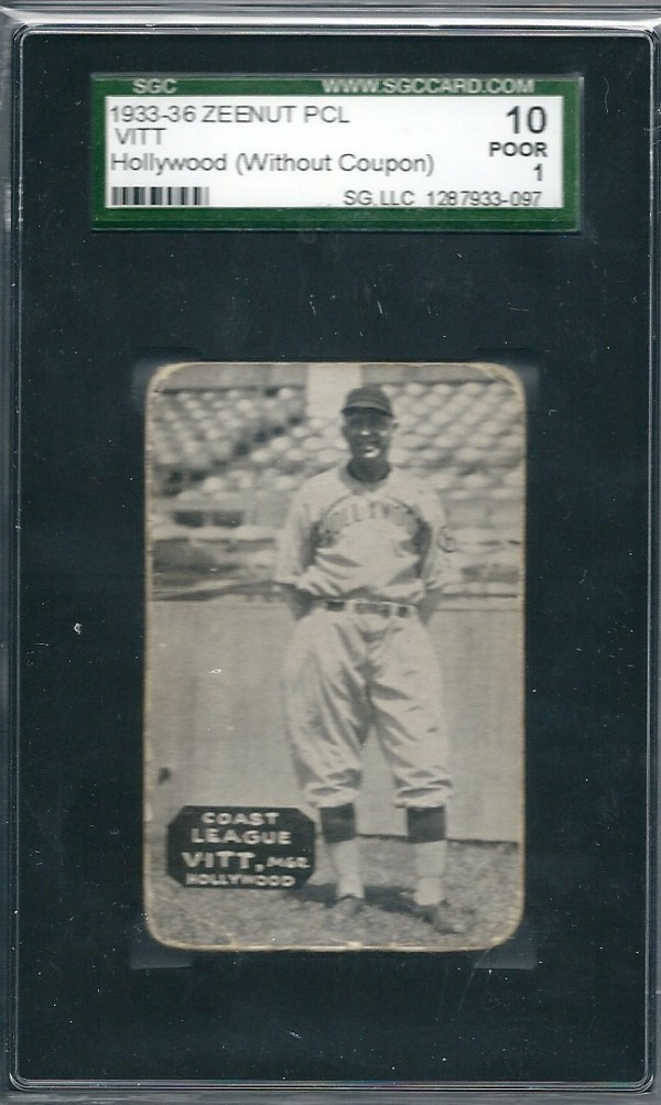 1933-36 Zeenut PCL #7 Oscar Vitt MG