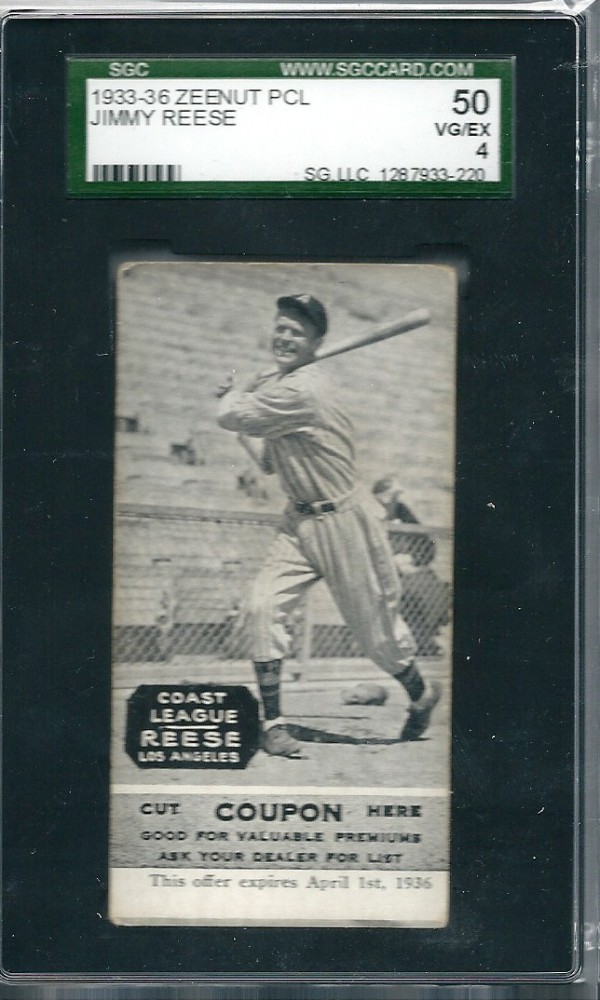 1933-36 Zeenut PCL #10 J.Reese/J.Reese