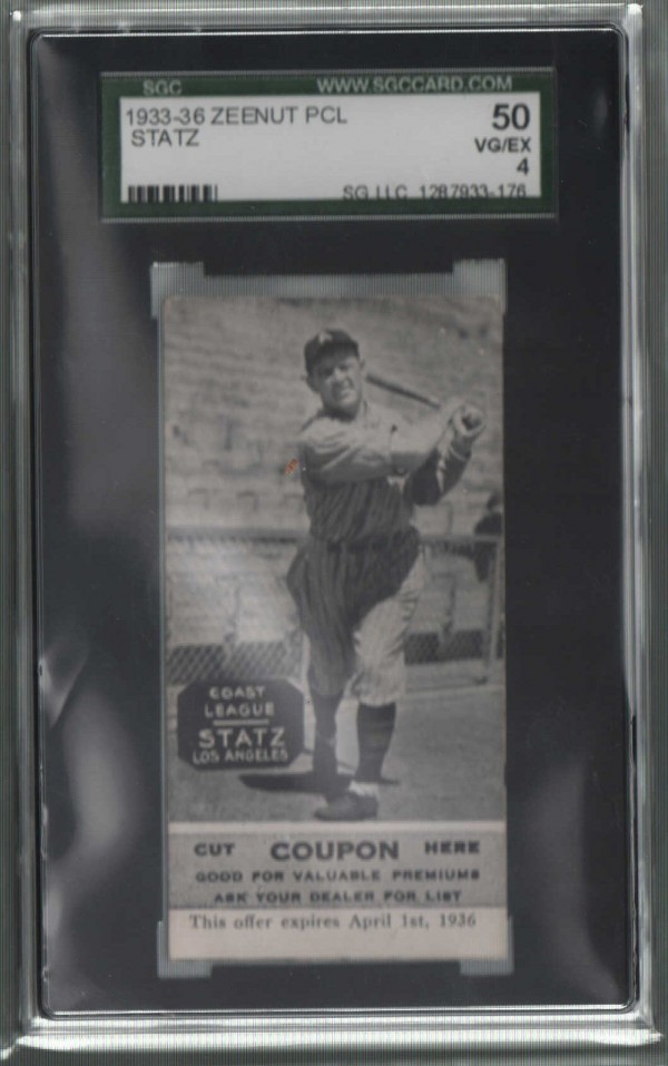 1933-36 Zeenut PCL #11 Arnold Statz
