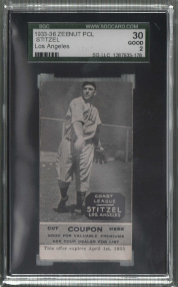 1933-36 Zeenut PCL #12 Hal Stitzel