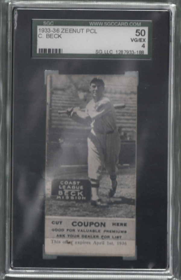1933-36 Zeenut PCL #16 Clyde Beck