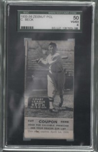 1933-36 Zeenut PCL #16 Clyde Beck front image
