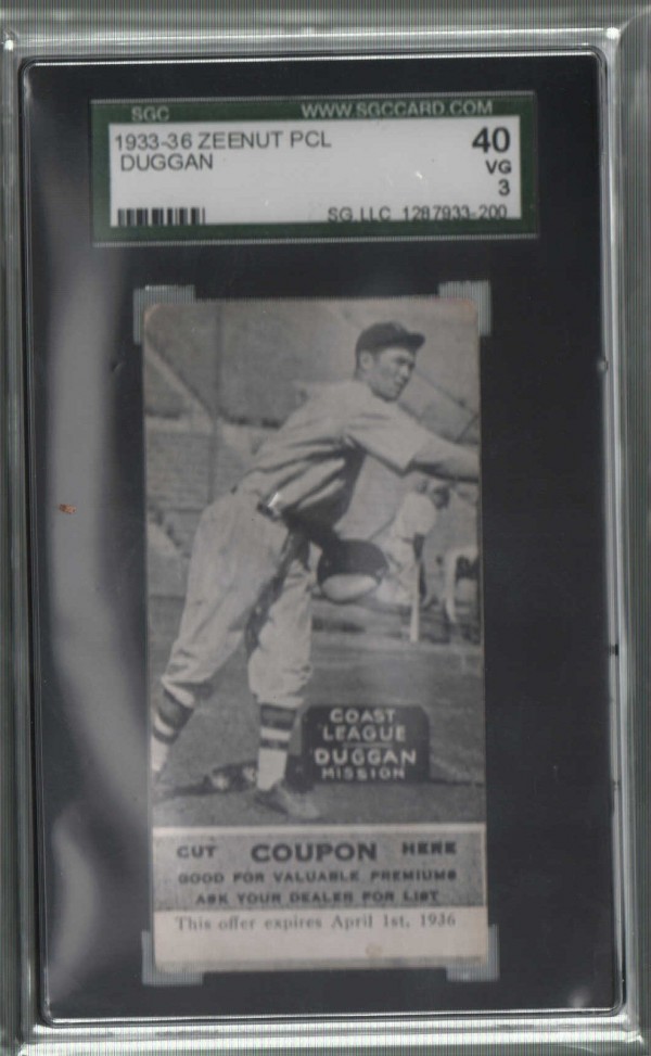 1933-36 Zeenut PCL #21A M.Duggan/Small