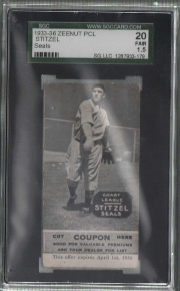 1933-36 Zeenut PCL #43 Hal Stitzel
