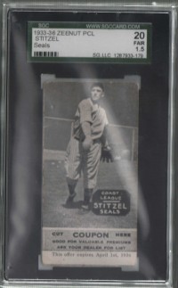 1933-36 Zeenut PCL #43 Hal Stitzel front image