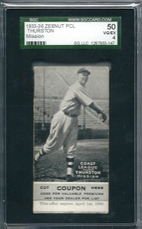 1933-36 Zeenut PCL #46 Hollis Thurston front image