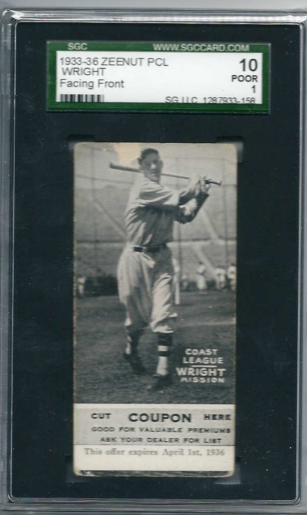 1933-36 Zeenut PCL #50 Albert Wright