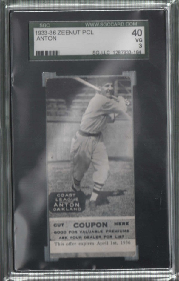 1933-36 Zeenut PCL #52 Leroy Anton/Leroy Anton