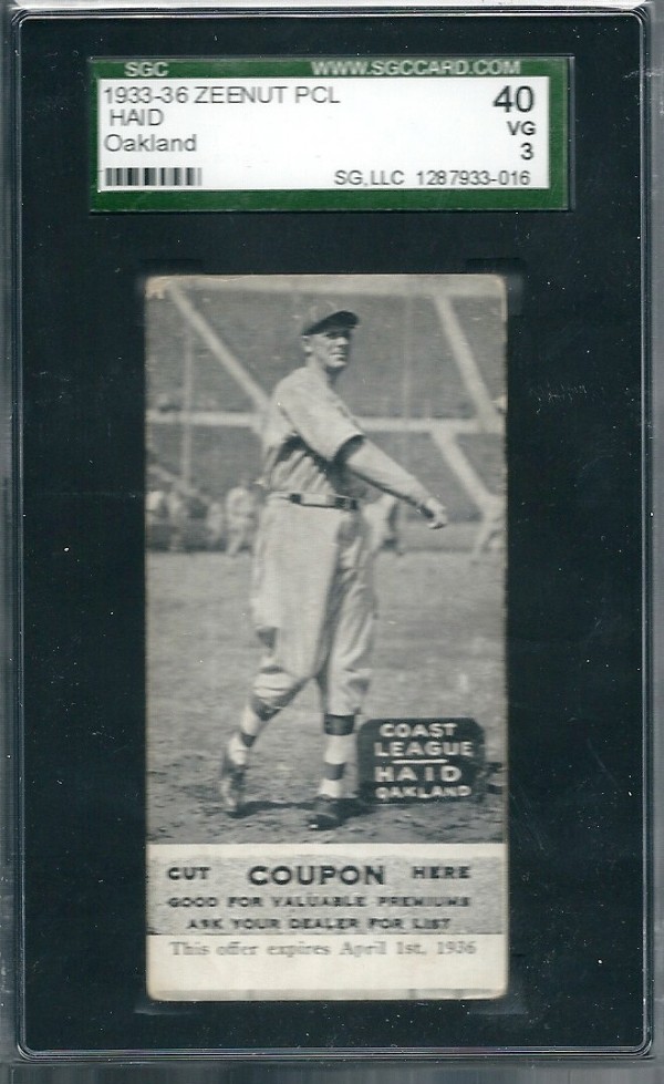 1933-36 Zeenut PCL #57 Hal Haid