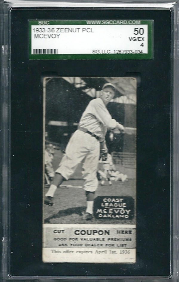 1933-36 Zeenut PCL #62 L.McEvoy/L.McEvoy