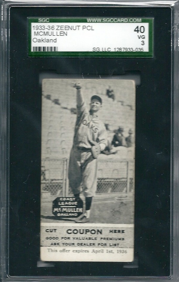 1933-36 Zeenut PCL #64 Hugh McMullen