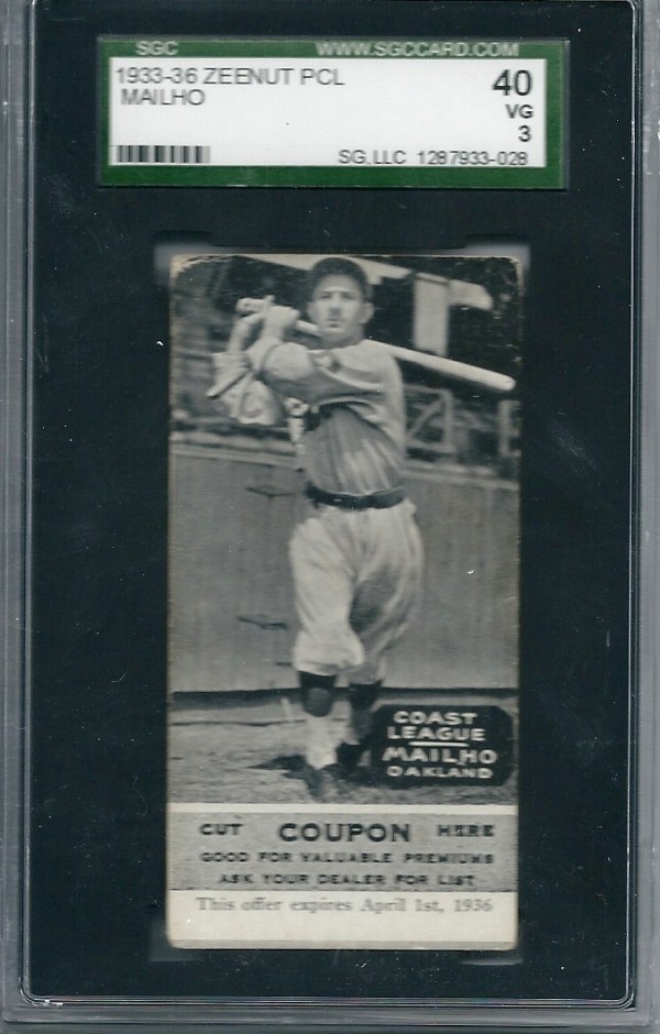 1933-36 Zeenut PCL #65 Emil Mailho
