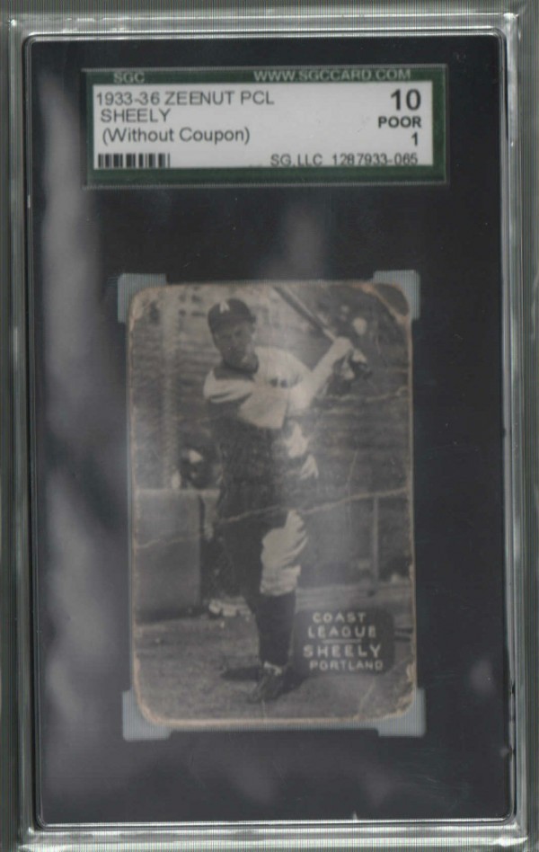 1933-36 Zeenut PCL #83 E.Sheely/E.Sheely