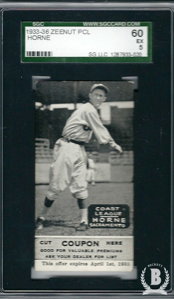 1933-36 Zeenut PCL #89 Berlyn Horne
