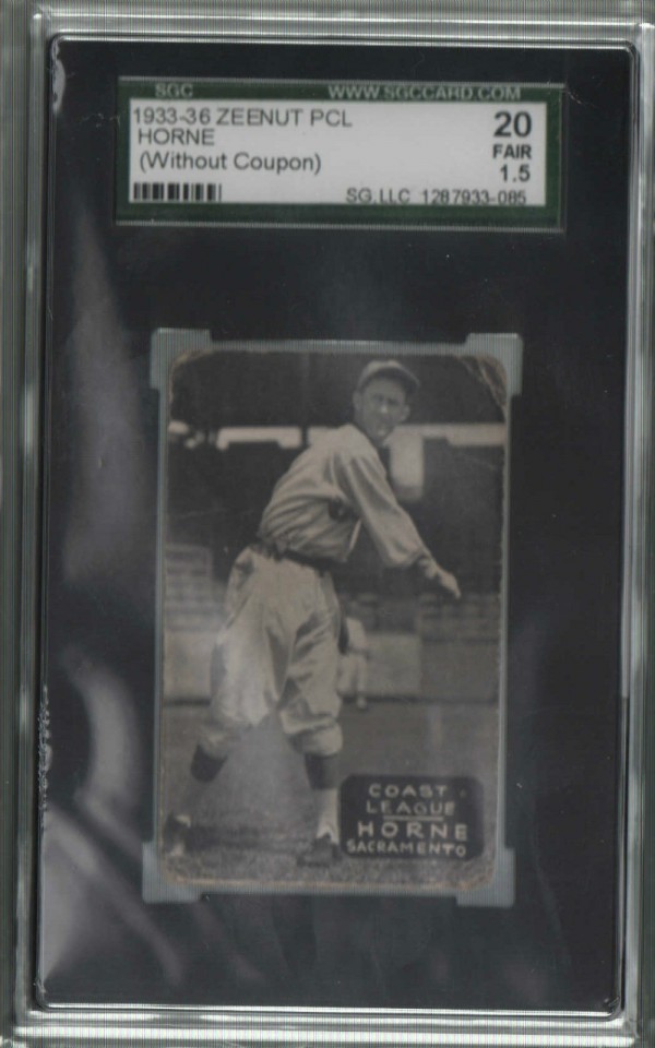 1933-36 Zeenut PCL #89 Berlyn Horne