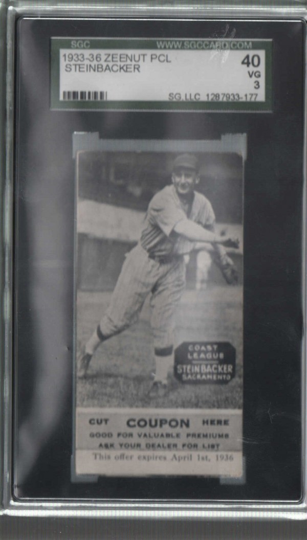 1933-36 Zeenut PCL #95 Henry Steinbacker/Henry Steinbacker