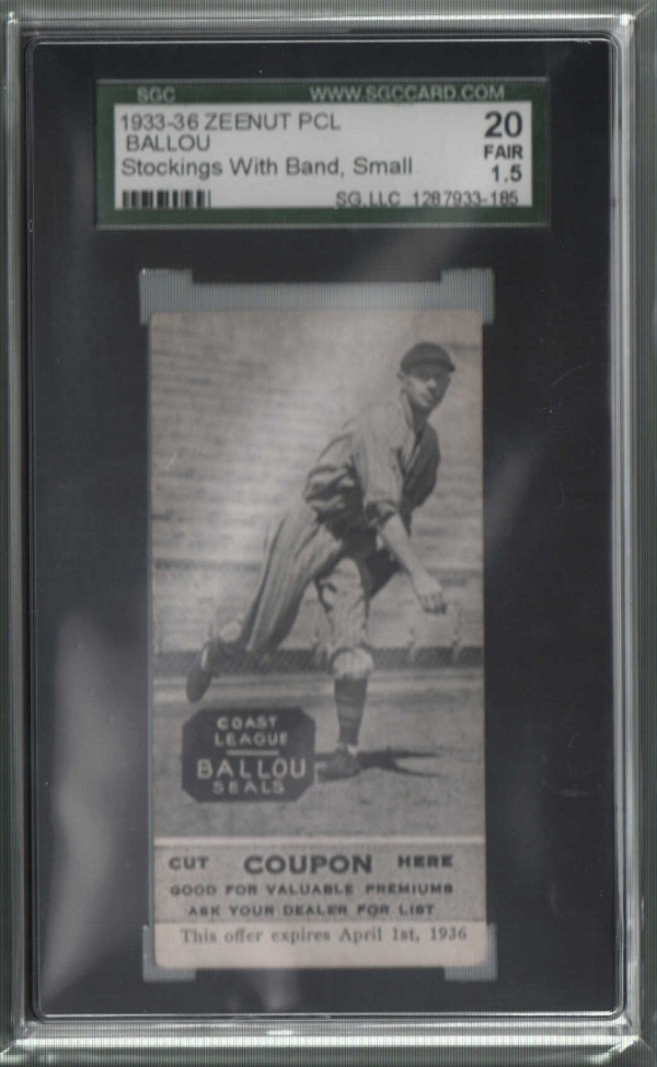 1933-36 Zeenut PCL #99 William Ballou/William Ballou