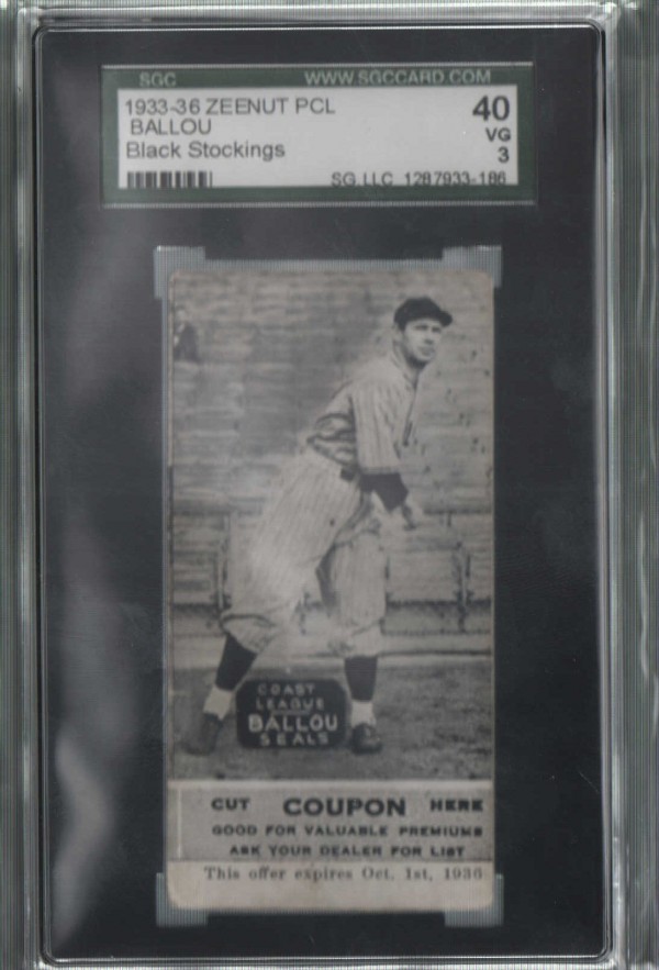 1933-36 Zeenut PCL #100 William Ballou