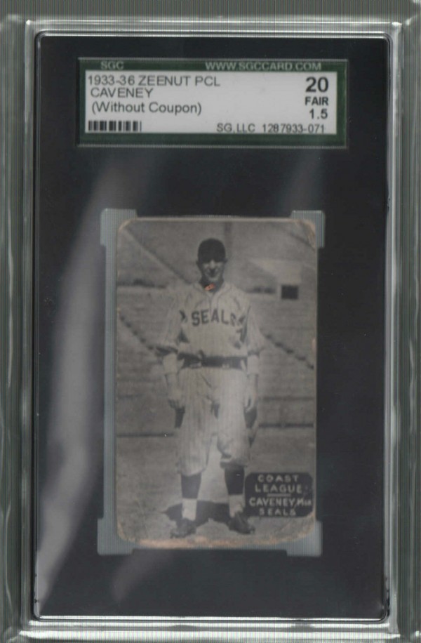 1933-36 Zeenut PCL #104 James Cavaney MG/James Cavaney