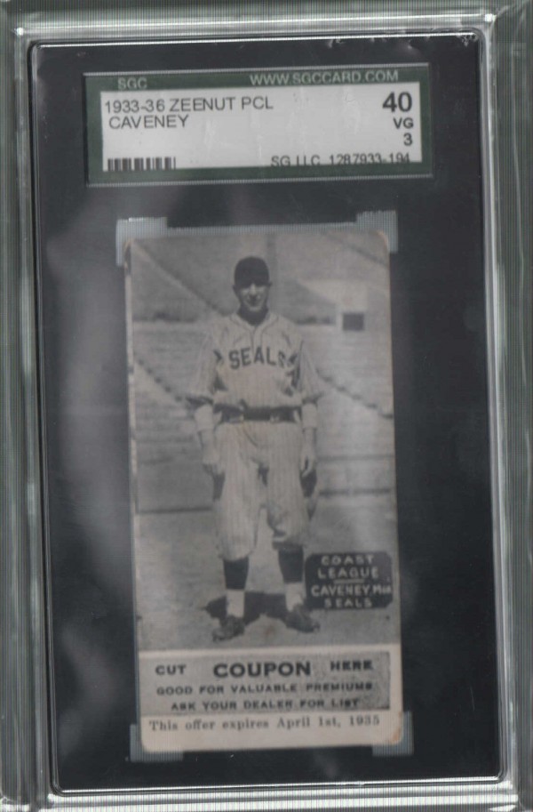1933-36 Zeenut PCL #104 James Cavaney MG/James Cavaney