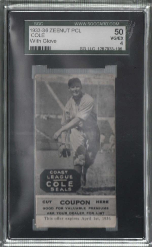 1933-36 Zeenut PCL #105 Albert Cole