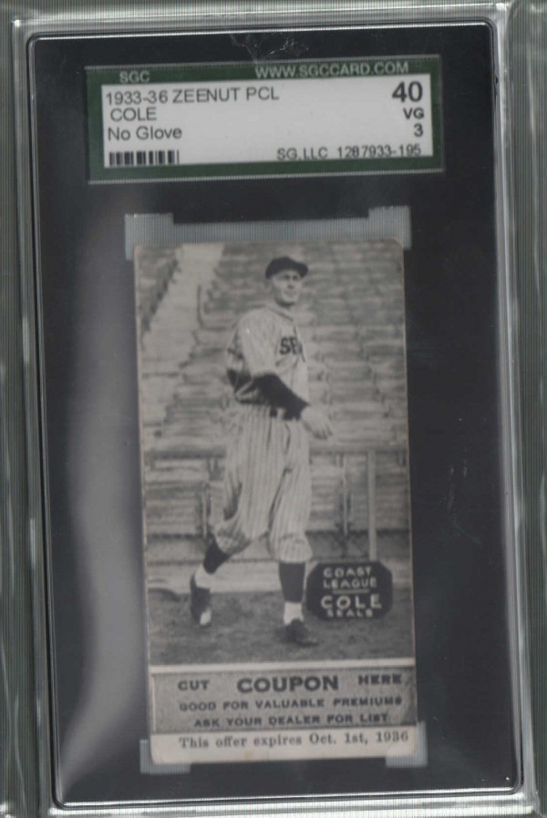 1933-36 Zeenut PCL #106 Albert Cole