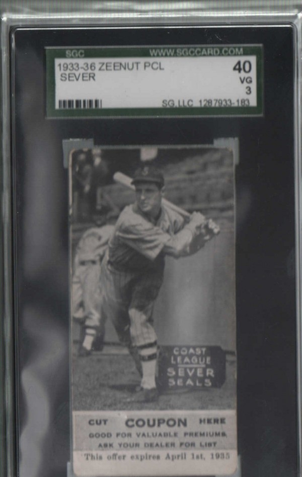 1933-36 Zeenut PCL #142 Carl Sever