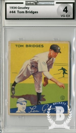 1934 Goudey #44 Tom Bridges