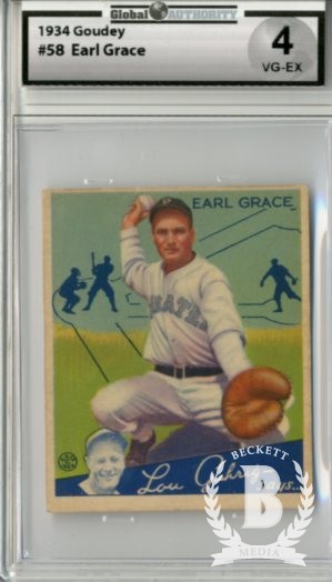 1934 Goudey #58 Earl Grace RC
