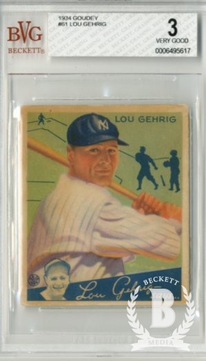 1934 Goudey #61 Lou Gehrig