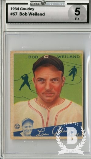 1934 Goudey #67 Bob Weiland RC