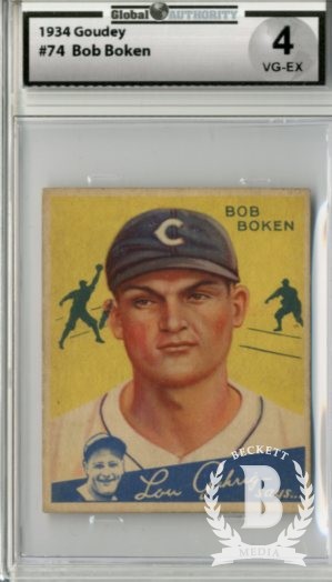 1934 Goudey #74 Bob Boken RC