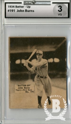 1934-36 Batter-Up #191 John Burns XRC
