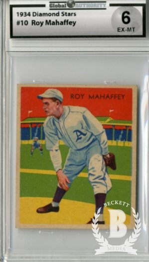 1934-36 Diamond Stars #10A Leroy Mahaffey/34G, 35G/A's on uniform
