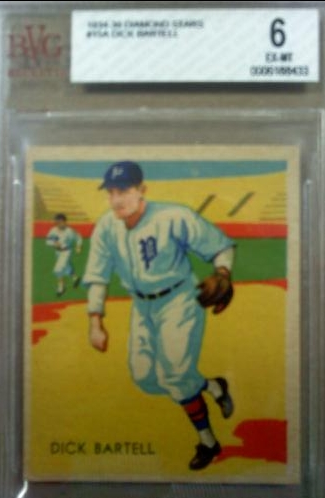 1934-36 Diamond Stars #15B Dick Bartell 35G/New York Giants/on card back