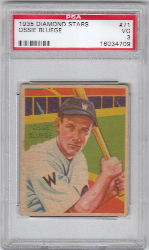 1934-36 Diamond Stars #71 Ossie Bluege (35G)
